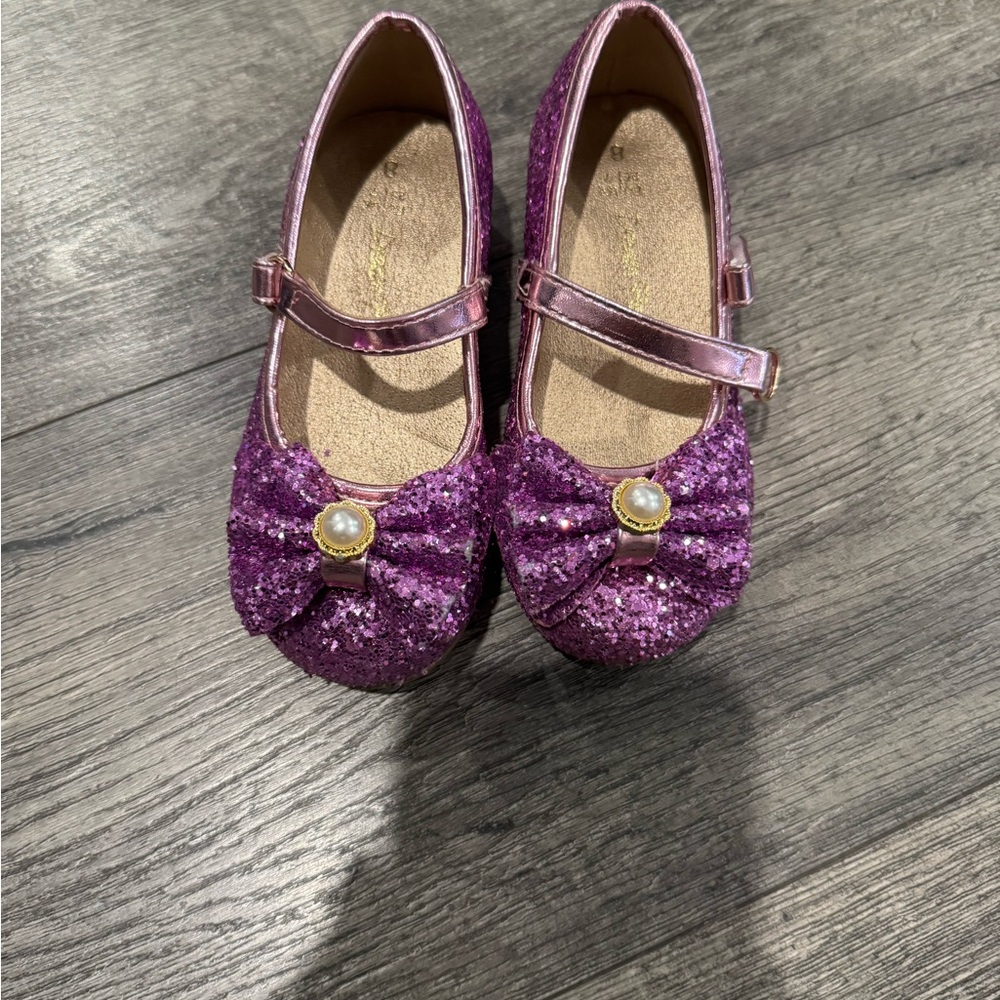Sparkly Purple Kids Shoes with Bow